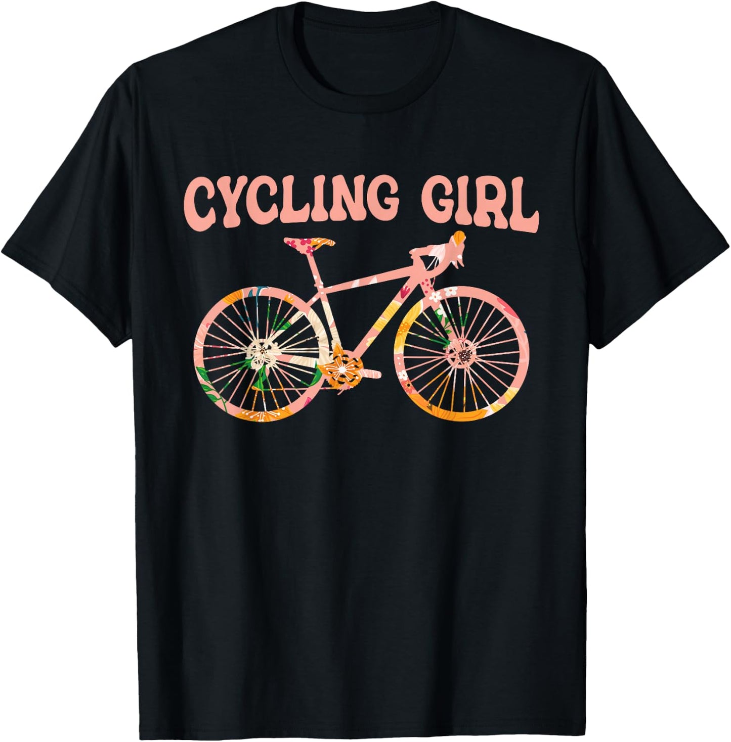 Cycling Girl - Funny Cycling Cyclist Bicycle T-Shirt - T-Shirt | Black