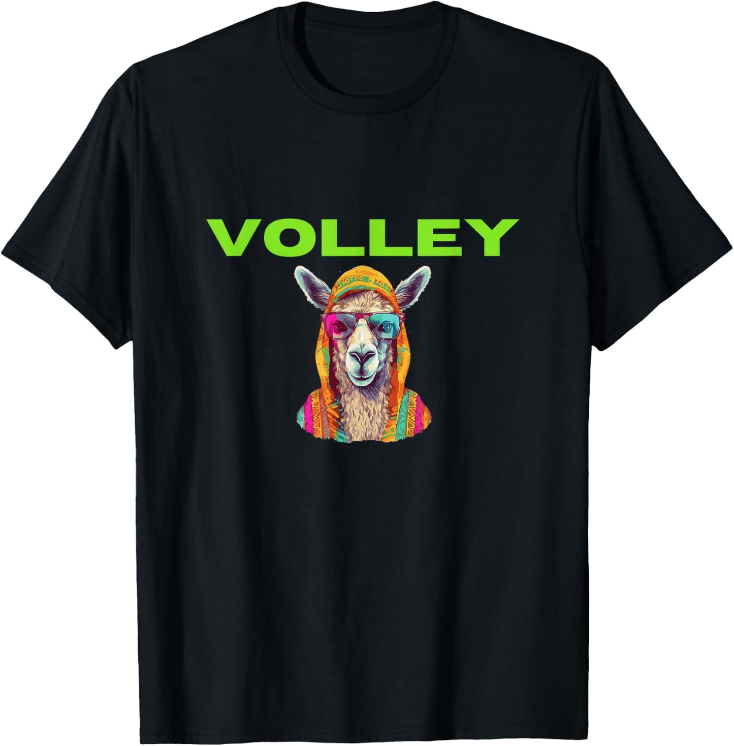 Volley Llama Funny Pickleball Shirt T-Shirt - T-Shirt | Black