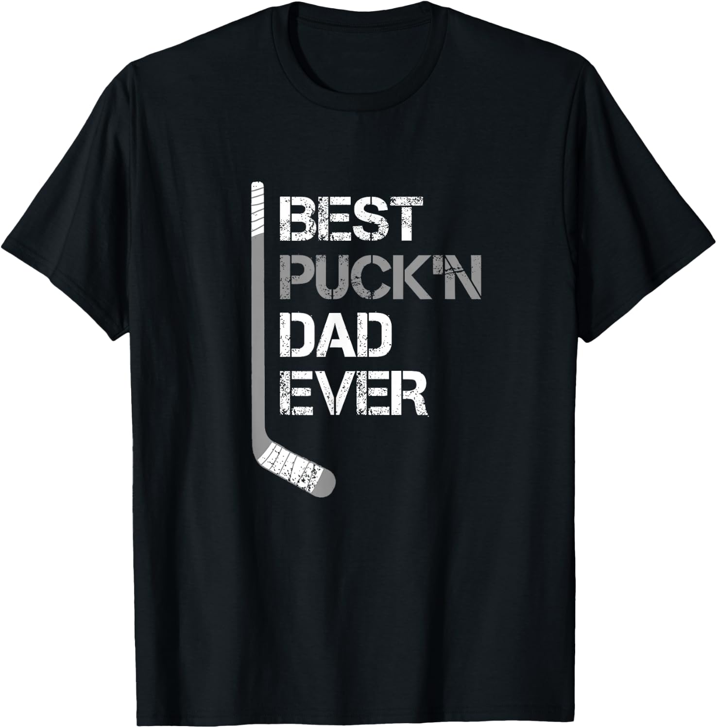 Funny Father's Day - Hockey Dad - Best Puck'n Dad Ever T-Shirt - T-Shirt | Black