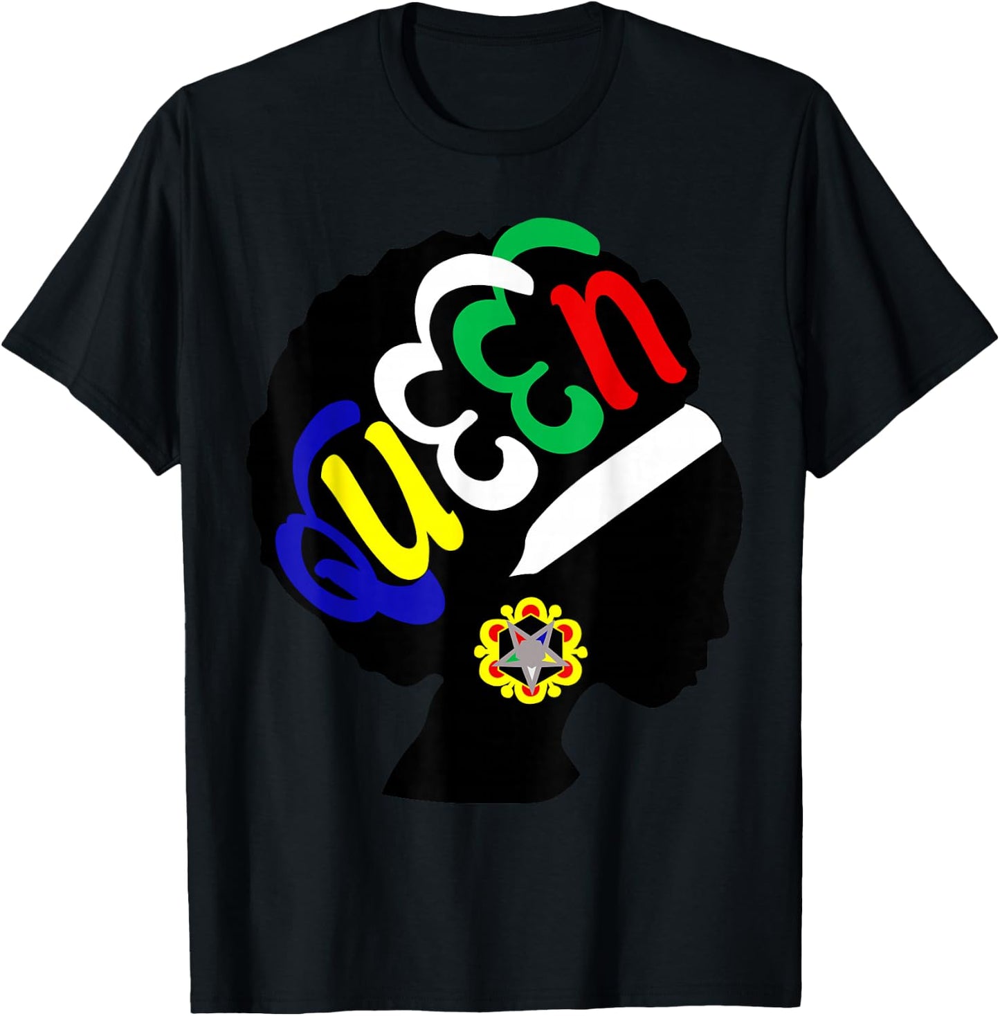 OES Queen Sister Earrings of the Eastern Star Equality Day T-Shirt - T-Shirt | Black