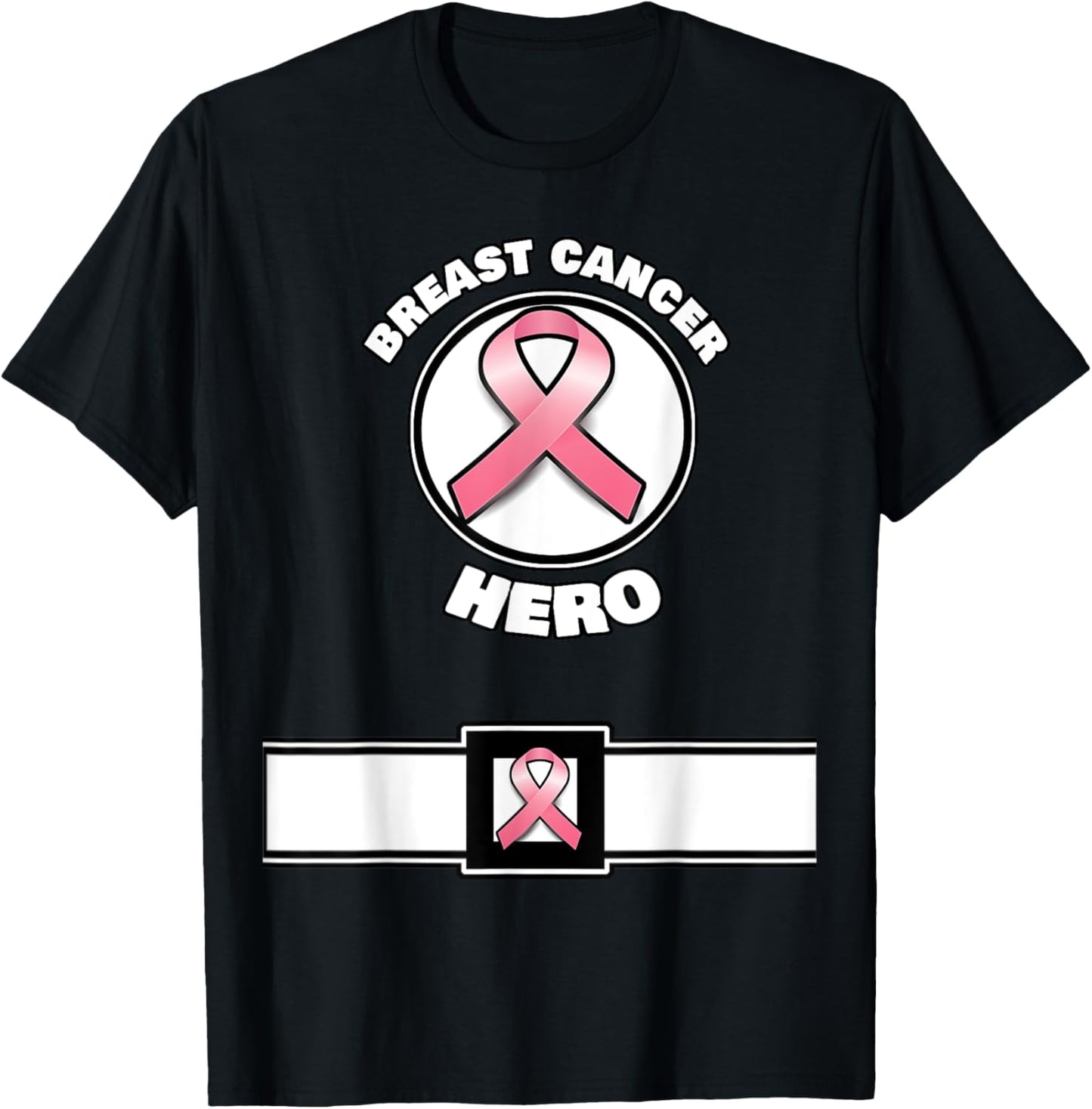 Super Breast Cancer Awareness Hero Costume T-Shirt - T-Shirt | Black