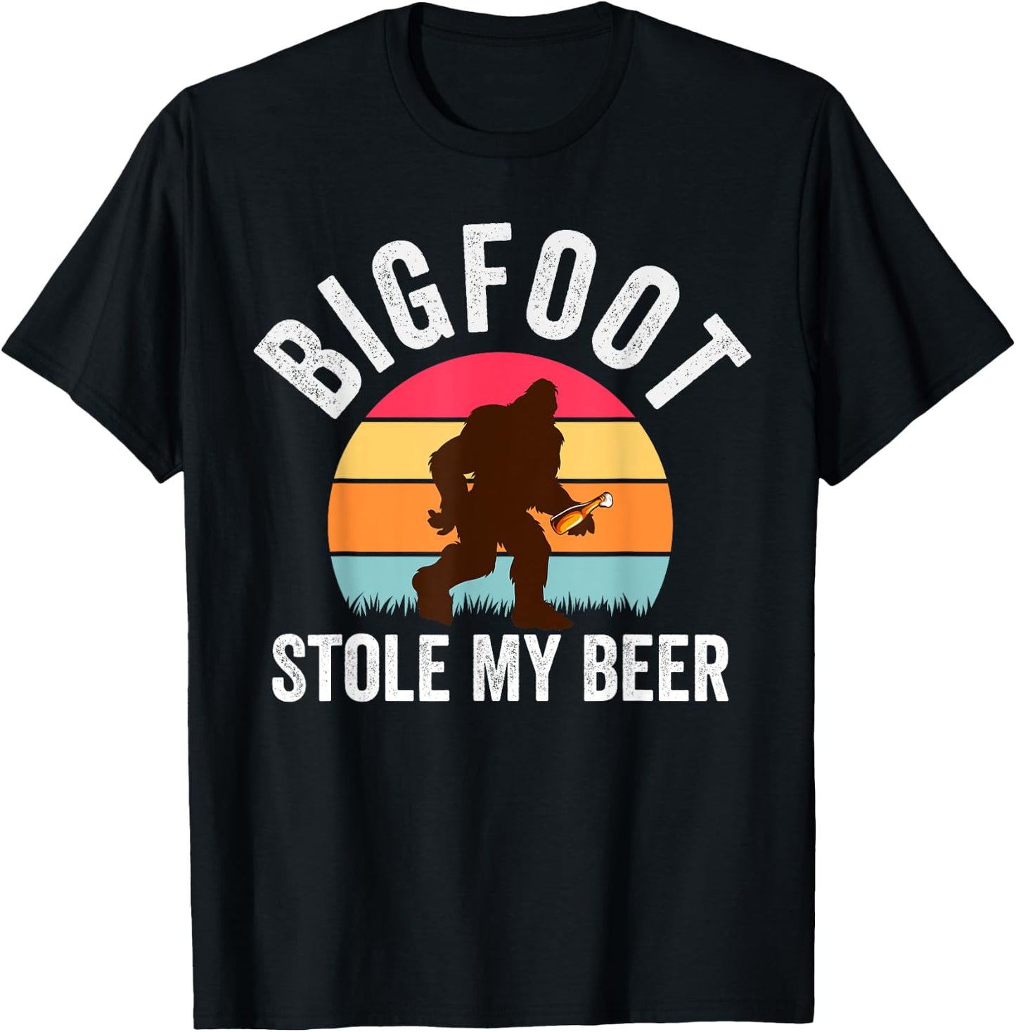 Bigfoot Stole My Beer Funny Yeti Yowi Sasquatch Drinking T-Shirt - T-Shirt | Black