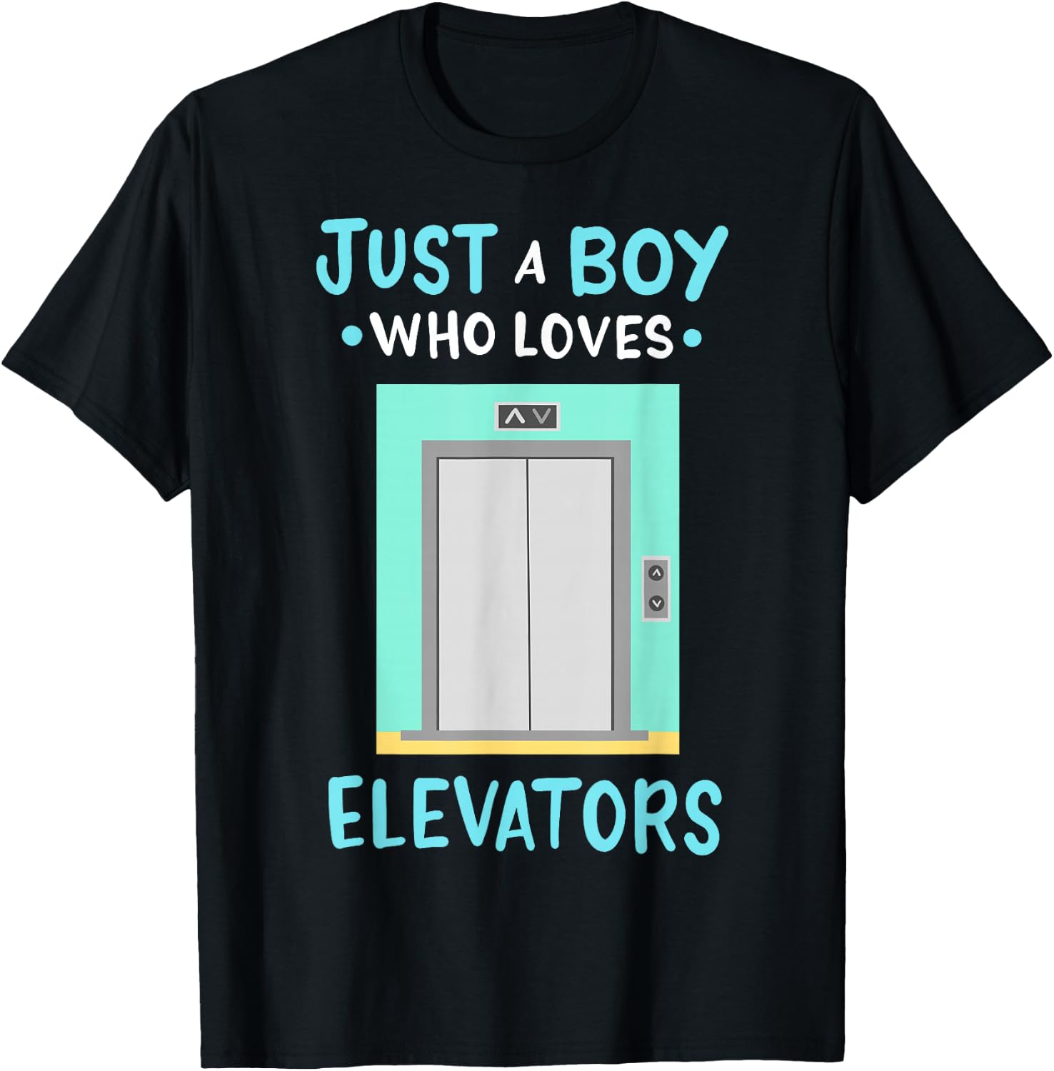 Elevator Just a Boy Who Loves Elevators T-Shirt - T-Shirt | Black