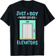 Elevator Just a Boy Who Loves Elevators T-Shirt - T-Shirt | Black