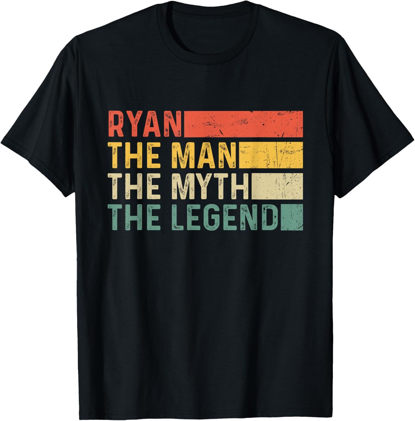 Ryan The Man The Myth The Legend Vintage Gift Ryan T-Shirt - T-Shirt | Black