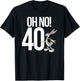 Looney Tunes Bugs Bunny Oh No! 40! 40th Birthday T-Shirt - T-Shirt | Black
