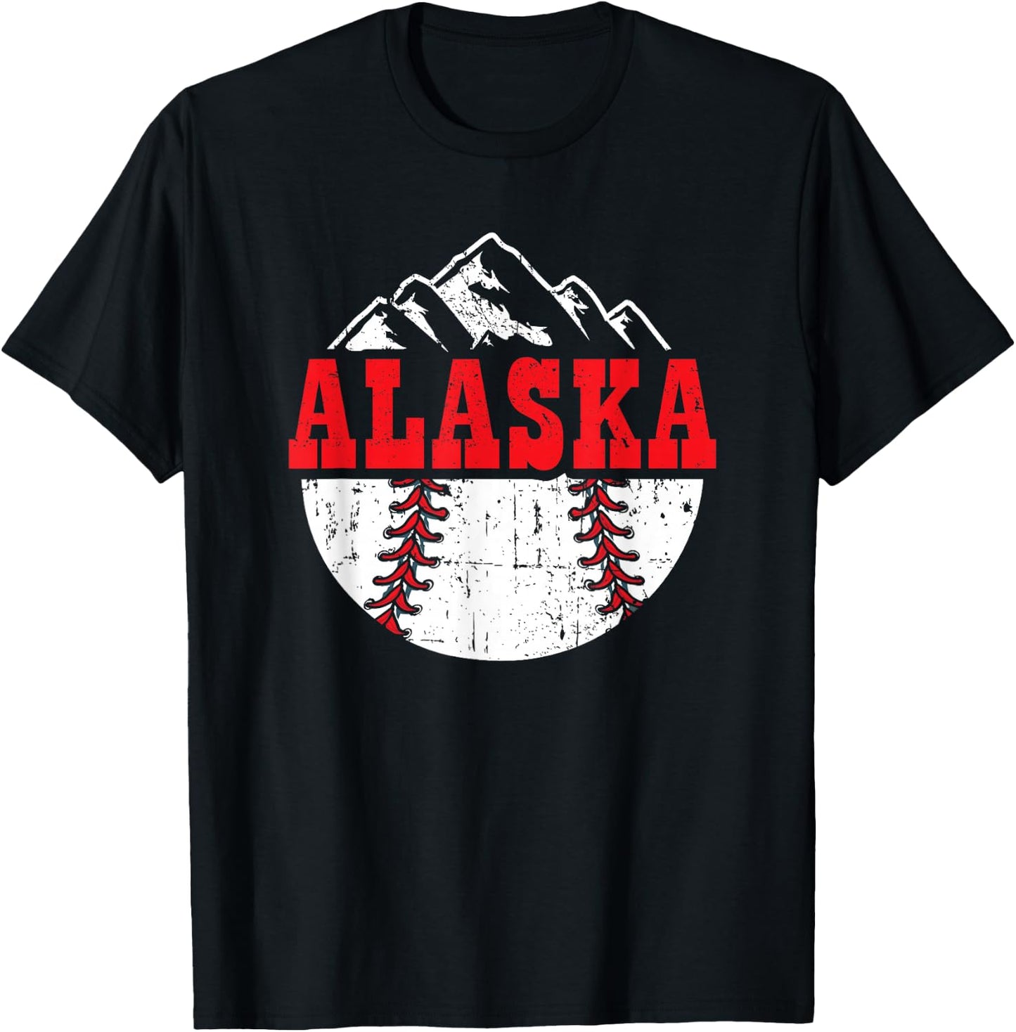 Alaska Baseball Team Player Gift | Alaskan, Softball, Sports T-Shirt - T-Shirt | Black