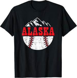 Alaska Baseball Team Player Gift | Alaskan, Softball, Sports T-Shirt - T-Shirt | Black