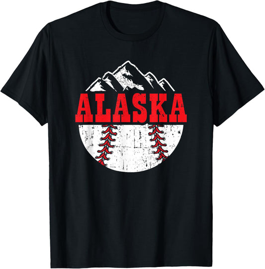 Alaska Baseball Team Player Gift | Alaskan, Softball, Sports T-Shirt - T-Shirt | Black
