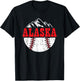 Alaska Baseball Team Player Gift | Alaskan, Softball, Sports T-Shirt - T-Shirt | Black