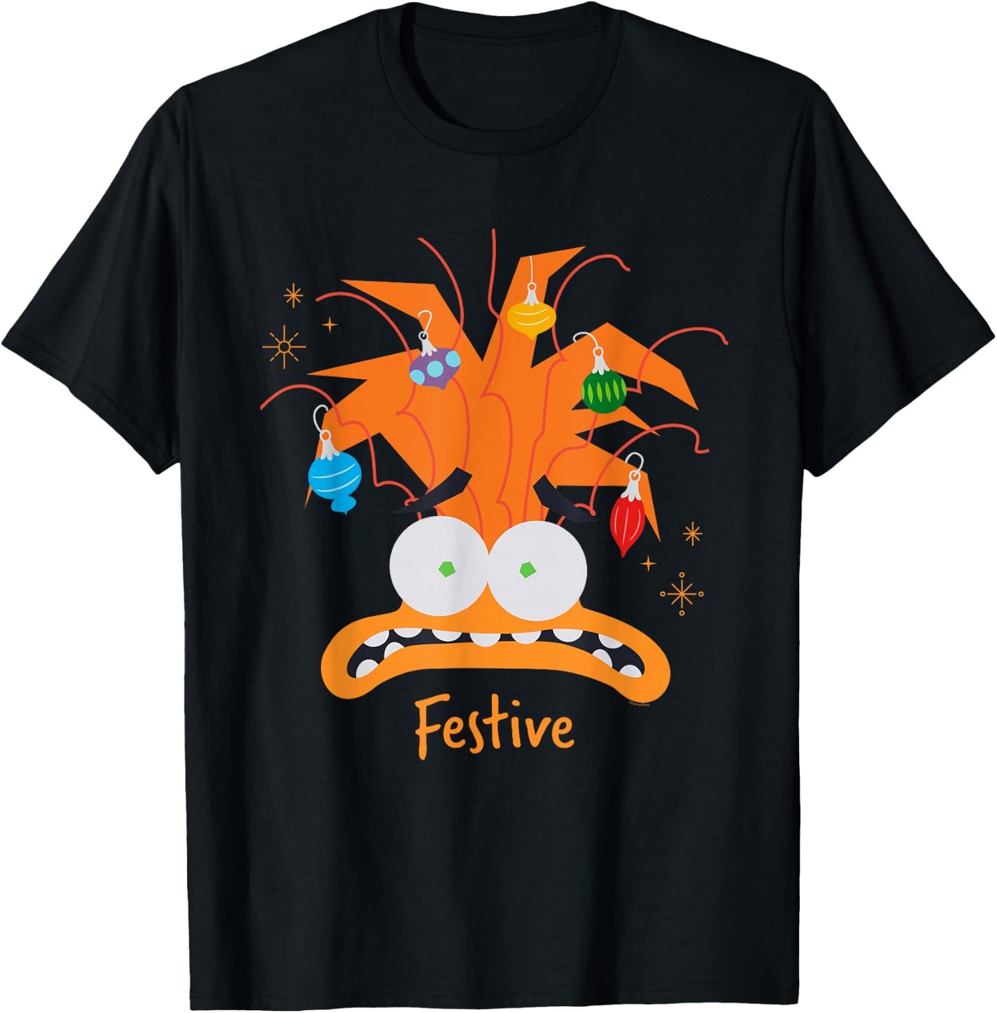 Disney and Pixar’s Inside Out 2 Anxiety Festive Christmas T-Shirt - T-Shirt | Black