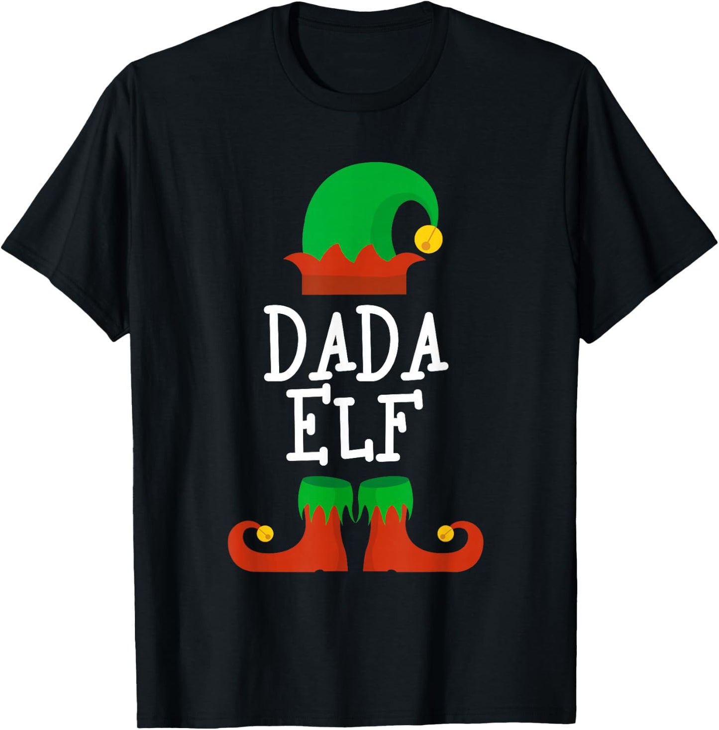 Family I'm The Dada Elf Christmas Matching Pajama Funny T-Shirt - T-Shirt | Black