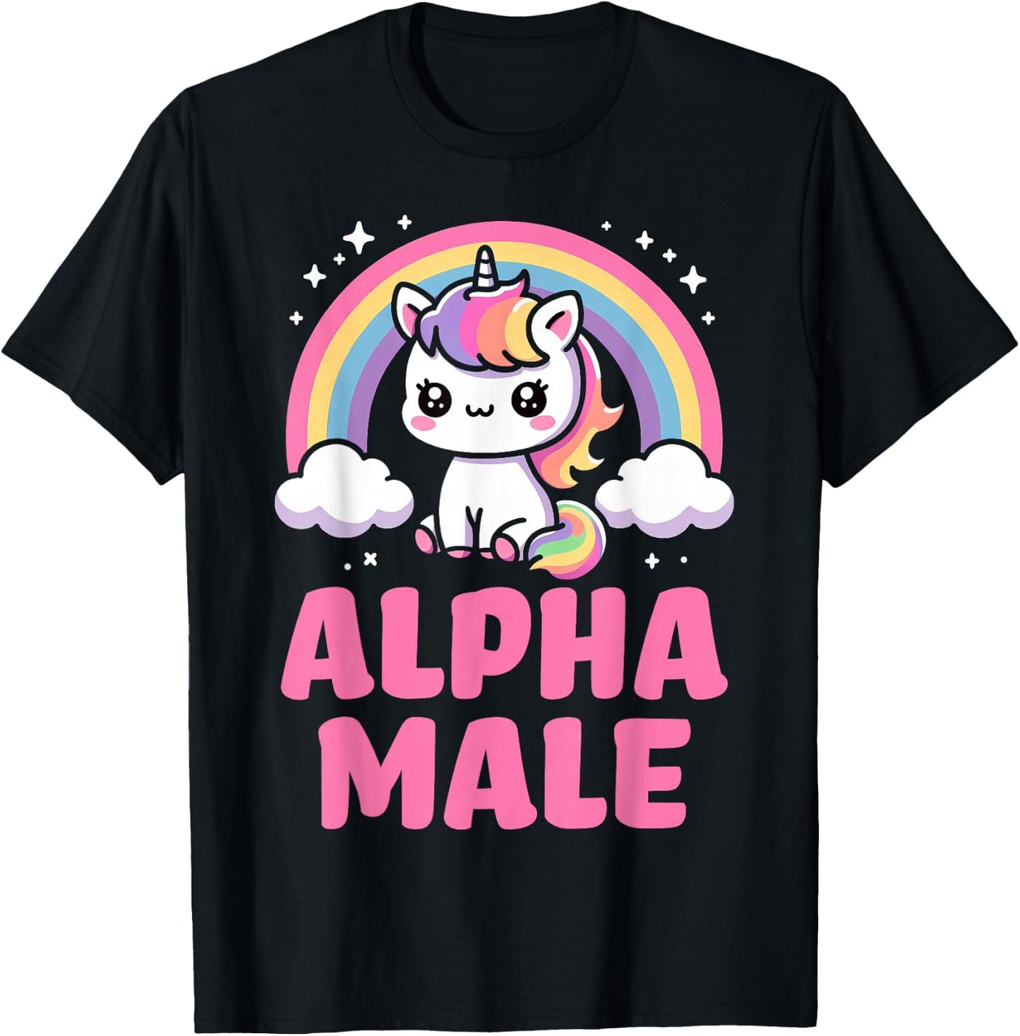 Funny Ironie Men's Outfit Cute Unicorn Alpha Male T-Shirt - T-Shirt | Black
