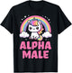 Funny Ironie Men's Outfit Cute Unicorn Alpha Male T-Shirt - T-Shirt | Black