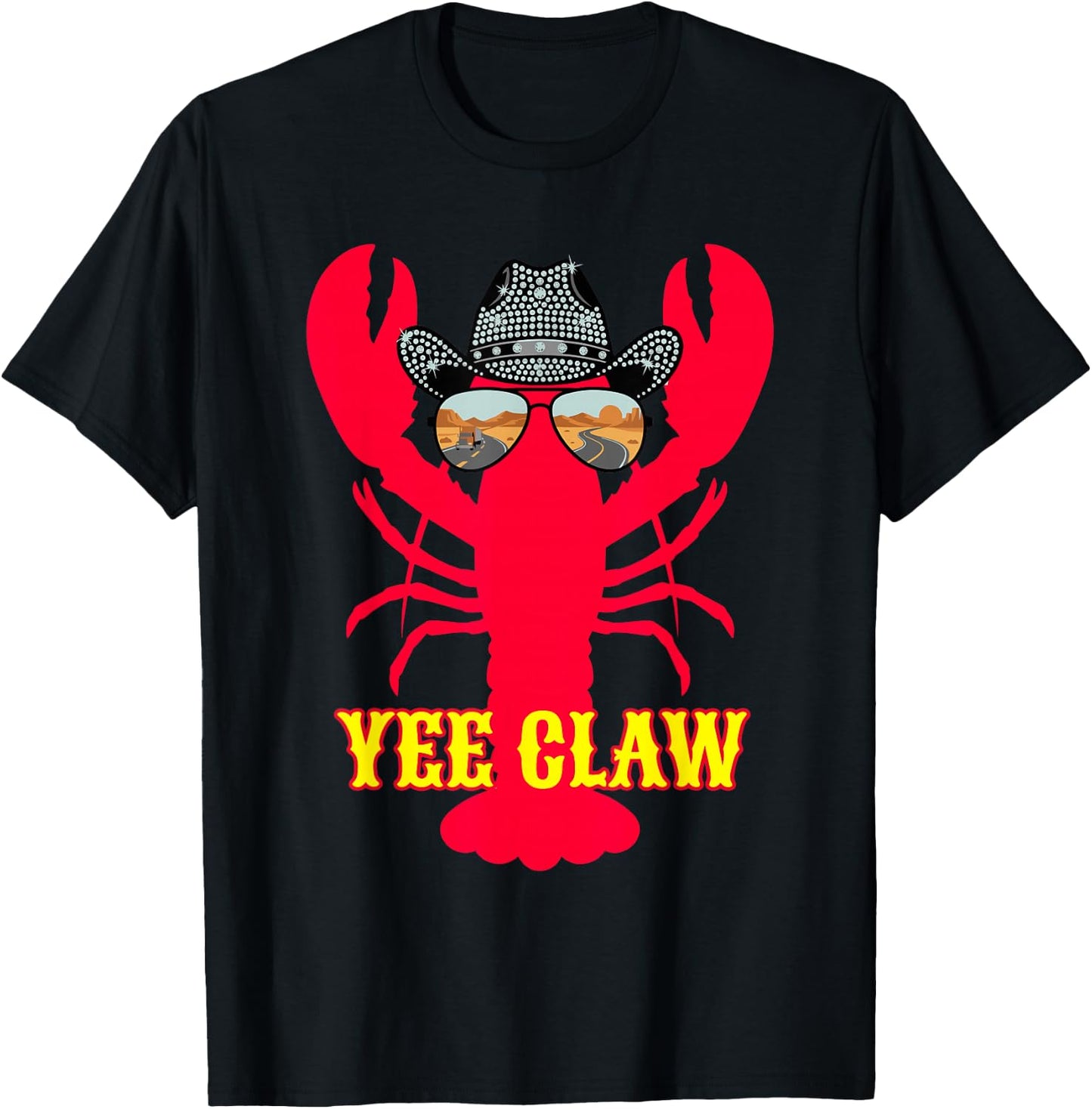 Yee Claw Chapeau de Lunettes de Soleil Homard T-Shirt - T-Shirt | Black