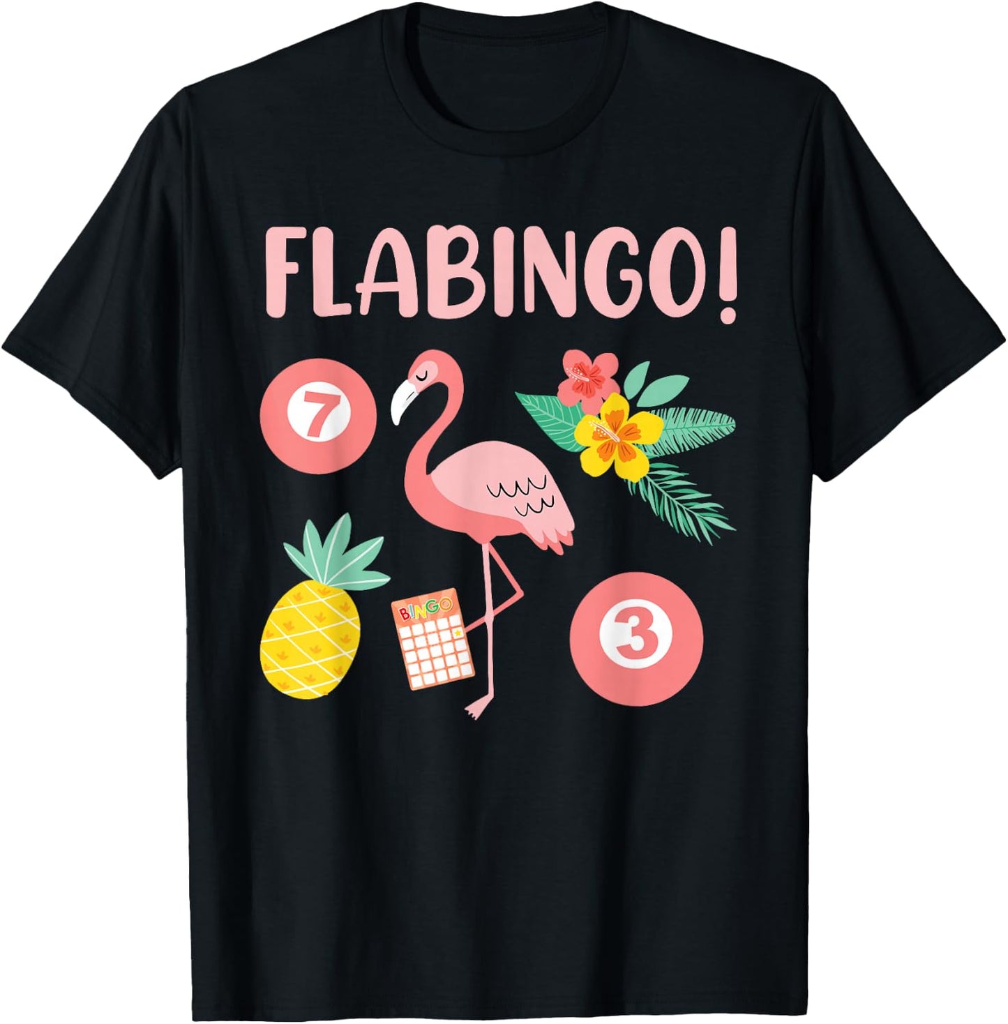 Bingo Player FLABINGO Bingo Lover Flamingo Bingo Mom T-Shirt - T-Shirt | Black