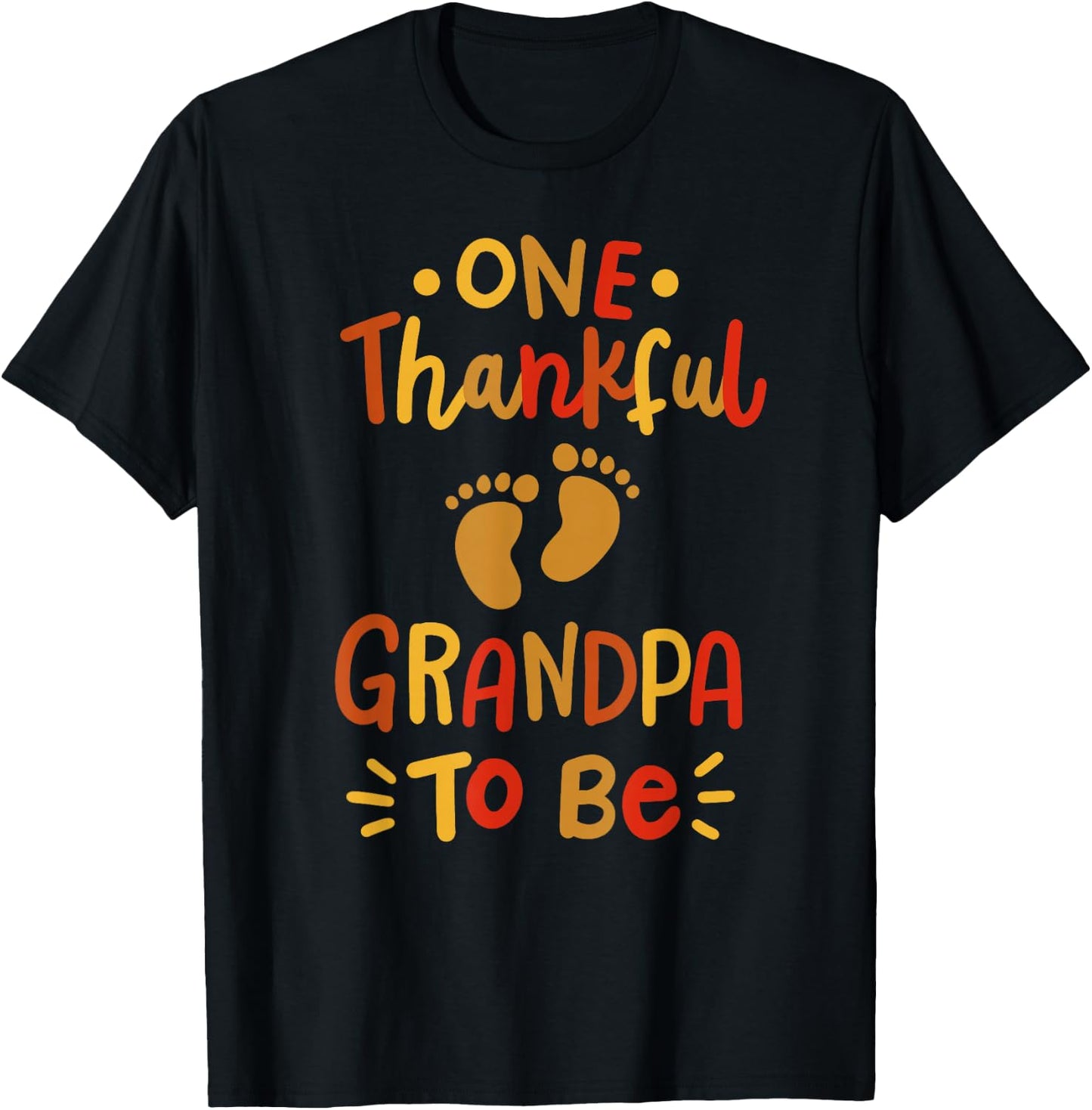 Thanksgiving Pregnancy Announcement Family Thankful Grandpa T-Shirt - T-Shirt | Black