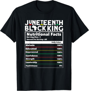 Juneteenth Black King Nutritional Facts Men's Juneteenth T-Shirt - T-Shirt | Black