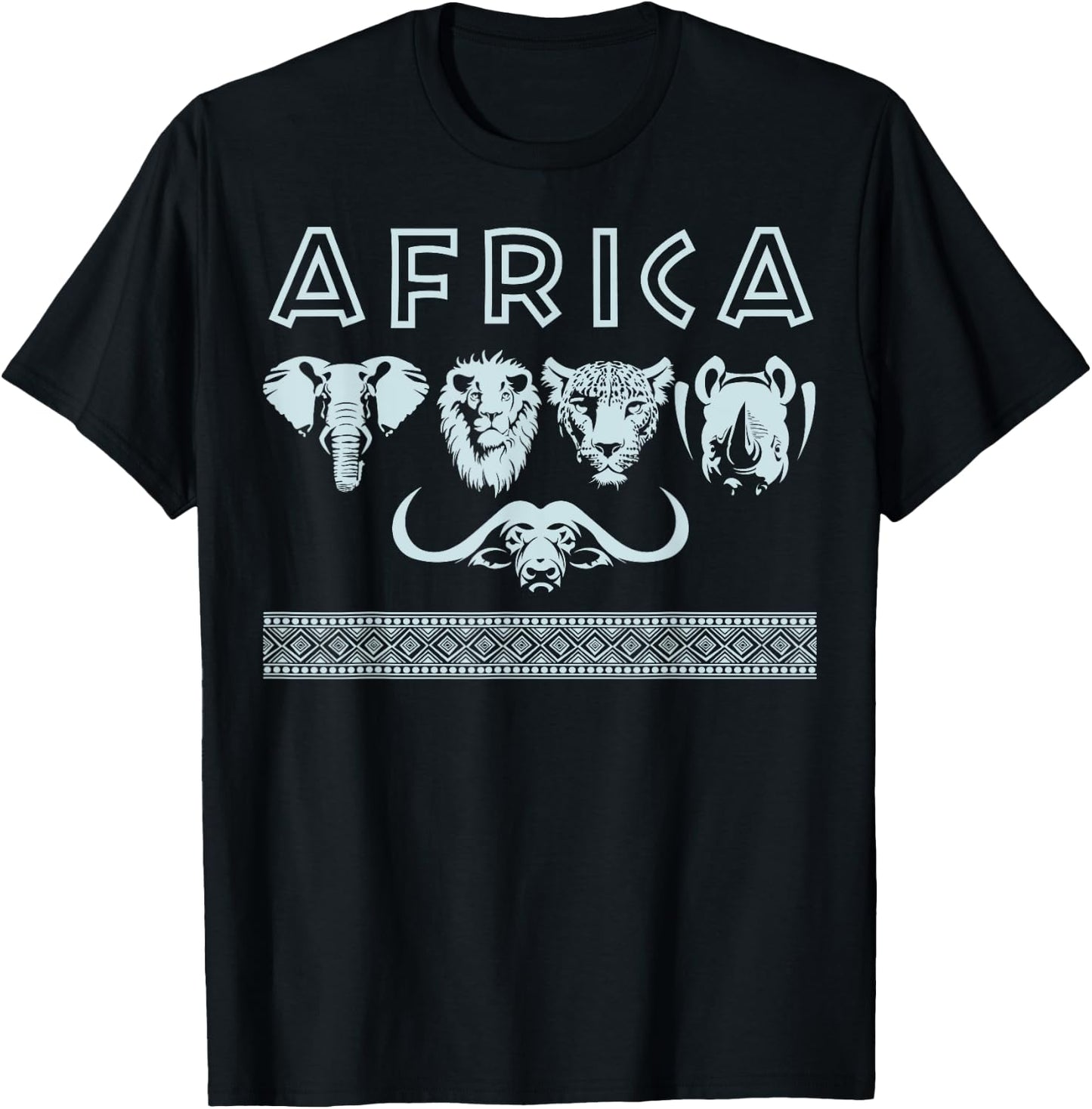 AFRICA Shirt Big 5 Wildlife Safari Hunting Gift T-Shirt - T-Shirt | Black