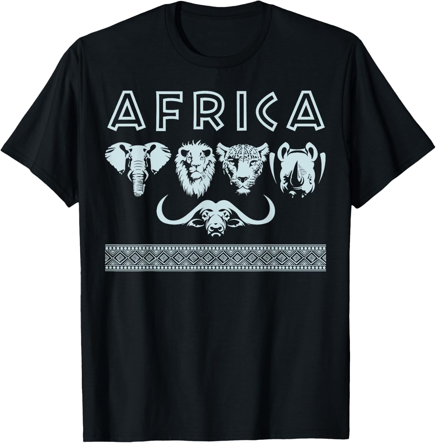 AFRICA Shirt Big 5 Wildlife Safari Hunting Gift T-Shirt - T-Shirt | Black