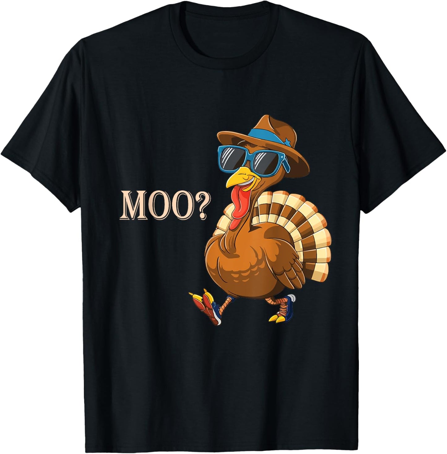Turkey moo funny thanksgiving for Cow Lovers Fall Autumn T-Shirt - T-Shirt | Black