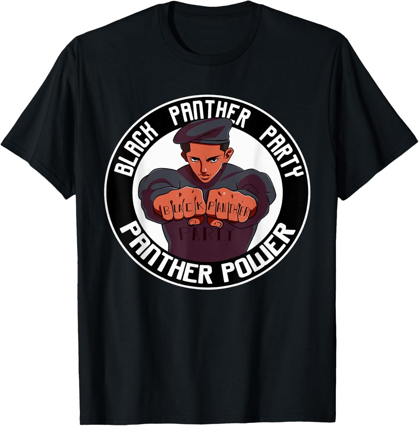 Black Power Panther Party Beret Afro1966 Logo T-Shirt - T-Shirt | Black