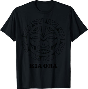 New Zealand Kia Ora Culture Symbol Haka Maori Dance T-Shirt - T-Shirt | Black
