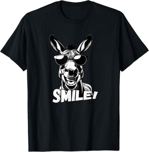 Cool donkey design with sunglasses funny design T-Shirt - T-Shirt | Black