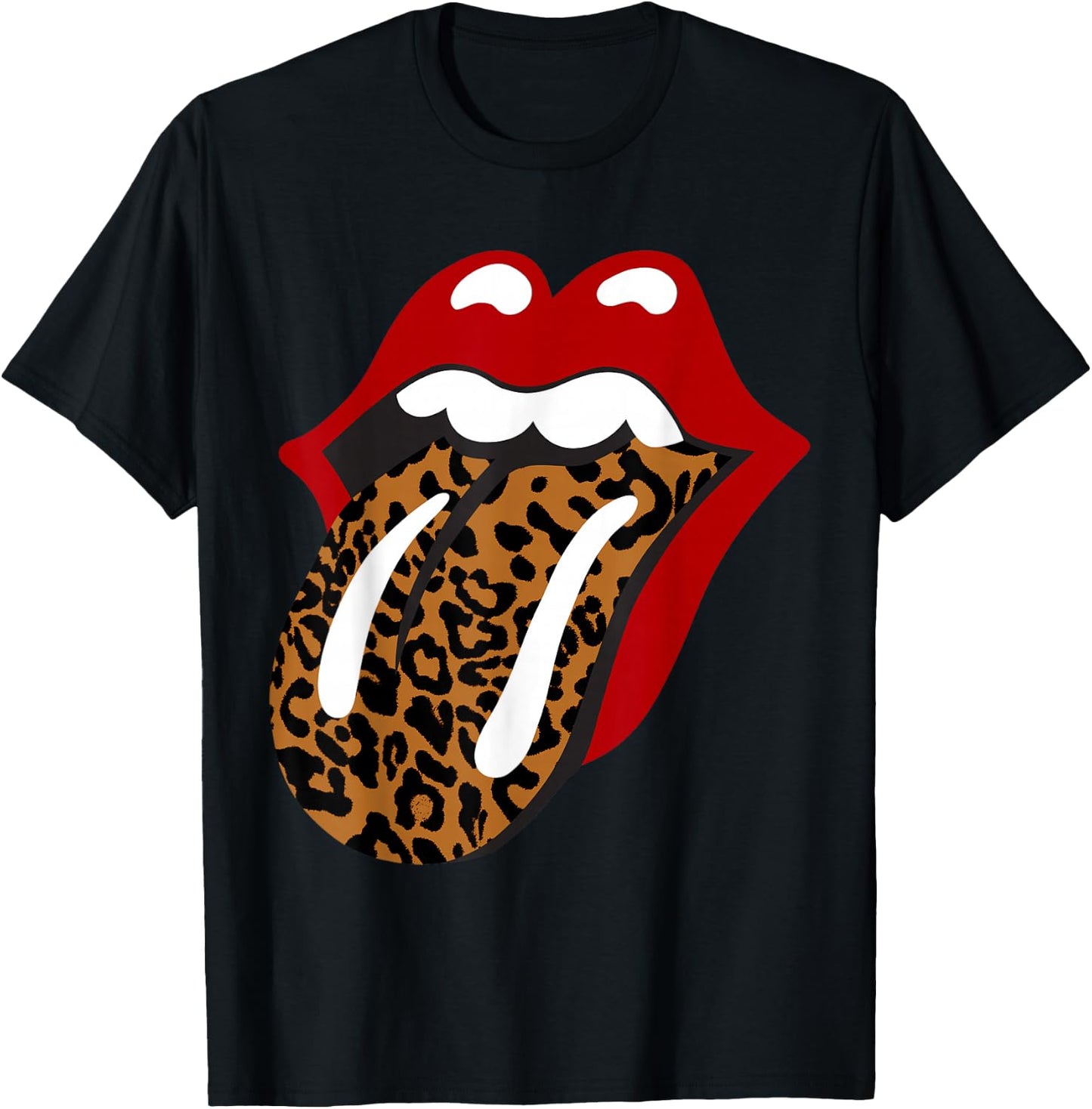 Rolling Stones Classic Leopard Tongue , black T-Shirt - T-Shirt | Black