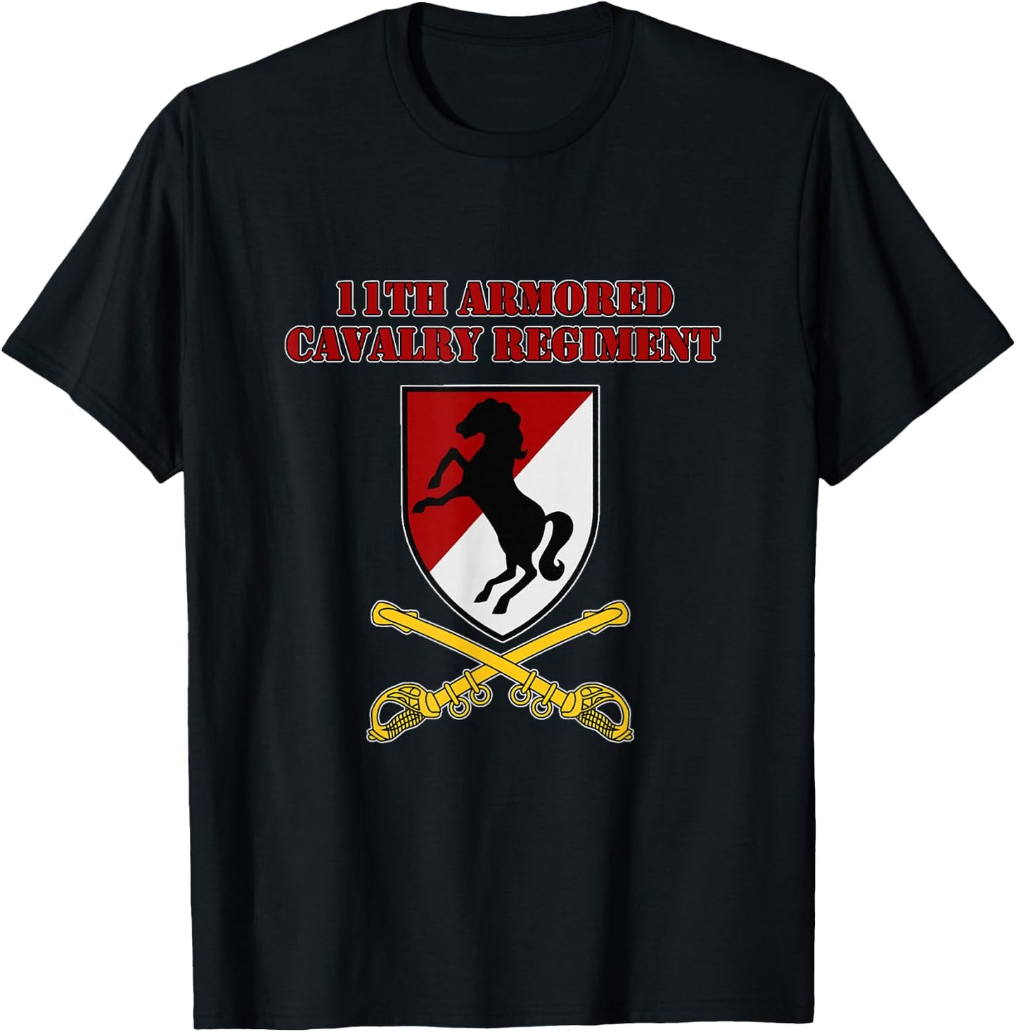 11th Armored Cav Regiment - 11th ACR vets Design on Front T-Shirt - T-Shirt | Black
