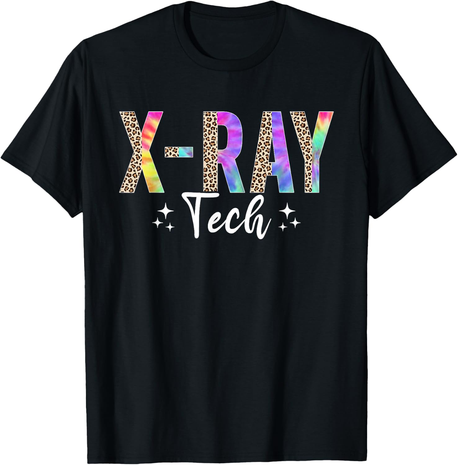 Leopard Tie Dye Xray Technologist X-Ray Tech Men T-Shirt - T-Shirt | Black