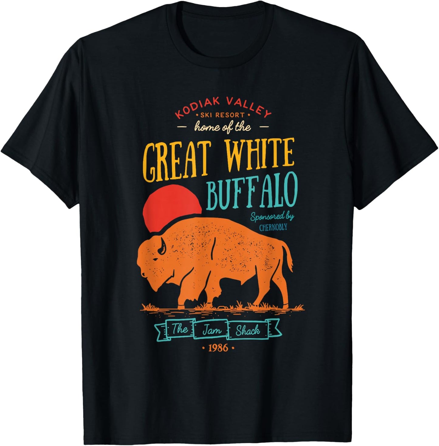 Kodiak Valley Ski Resort Home Of The Great White Buffalo T-Shirt - T-Shirt | Black