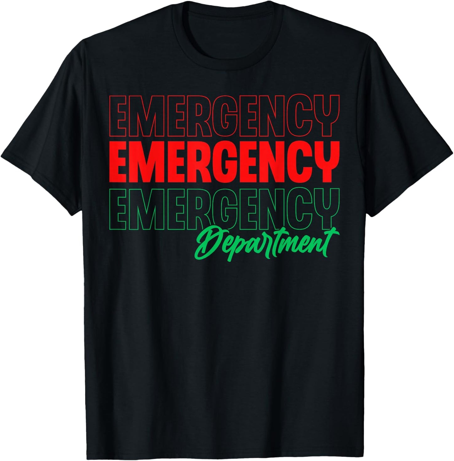 Emergency Department Xmas Holiday ER Nurse Christmas T-Shirt - T-Shirt | Black
