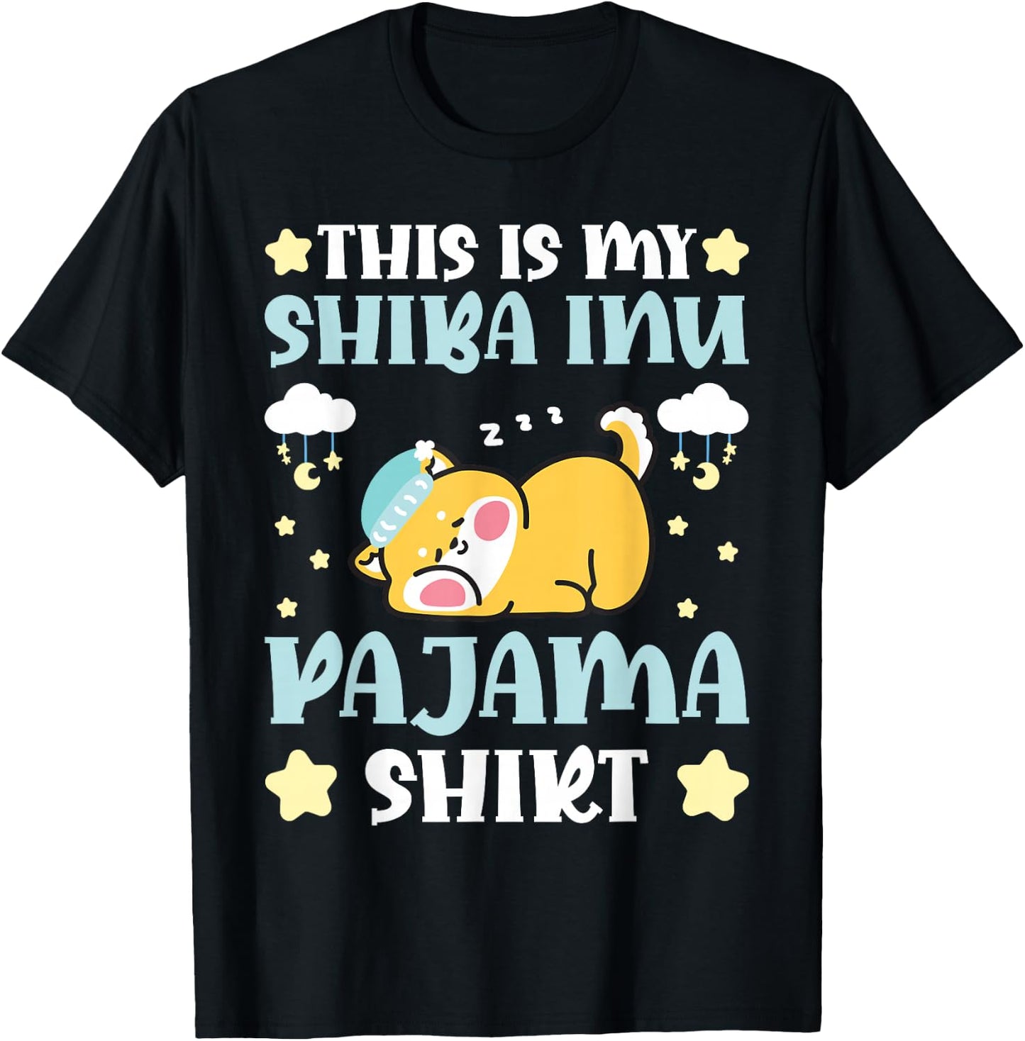 Cute PJ Teen Boys PJs Girls PJs Funny PJ My Shiba Inu Pajama T-Shirt - T-Shirt | Black