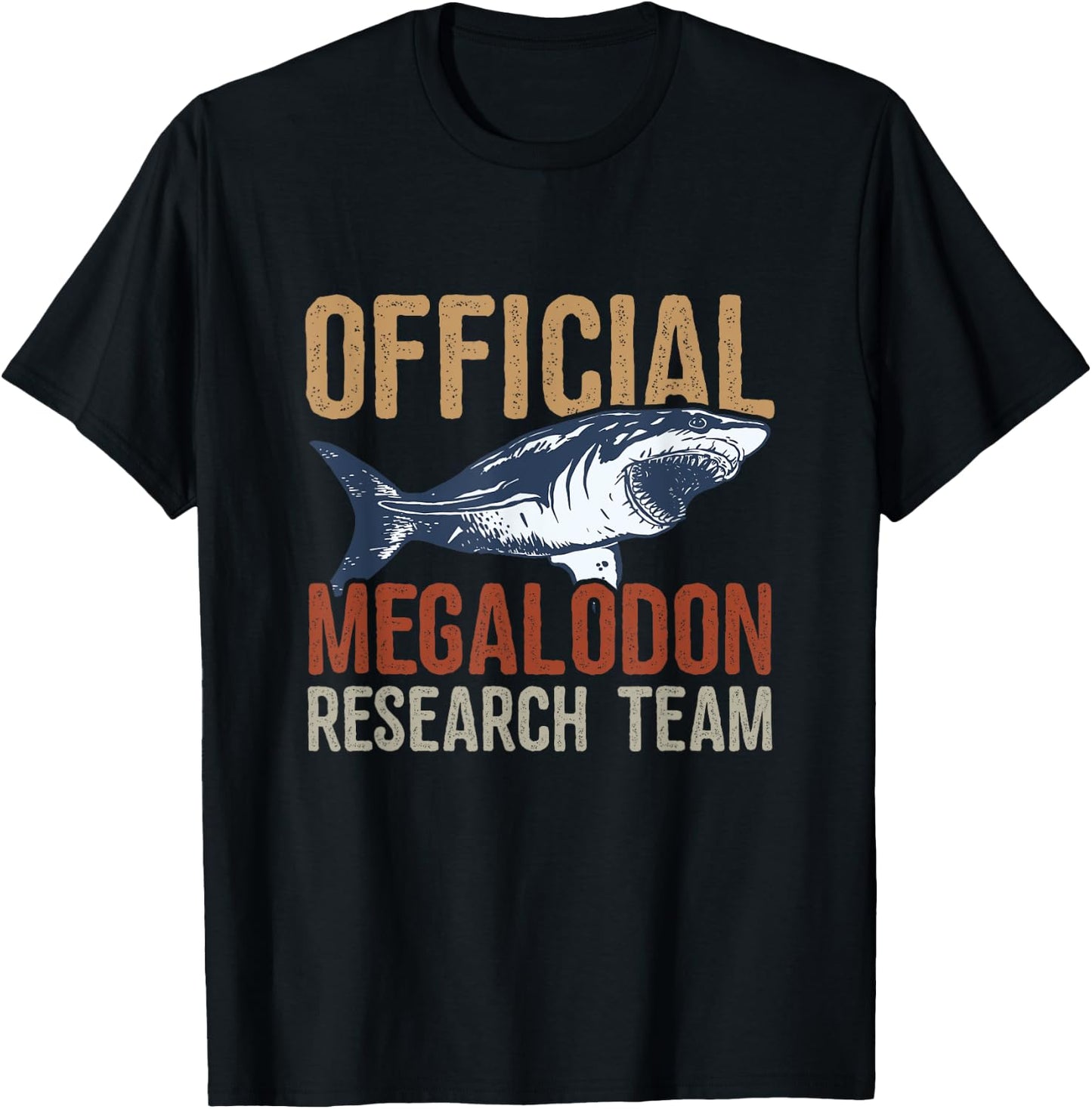 Megalodon Shark Shirt Funny Official Megalodon Research Team T-Shirt - T-Shirt | Black