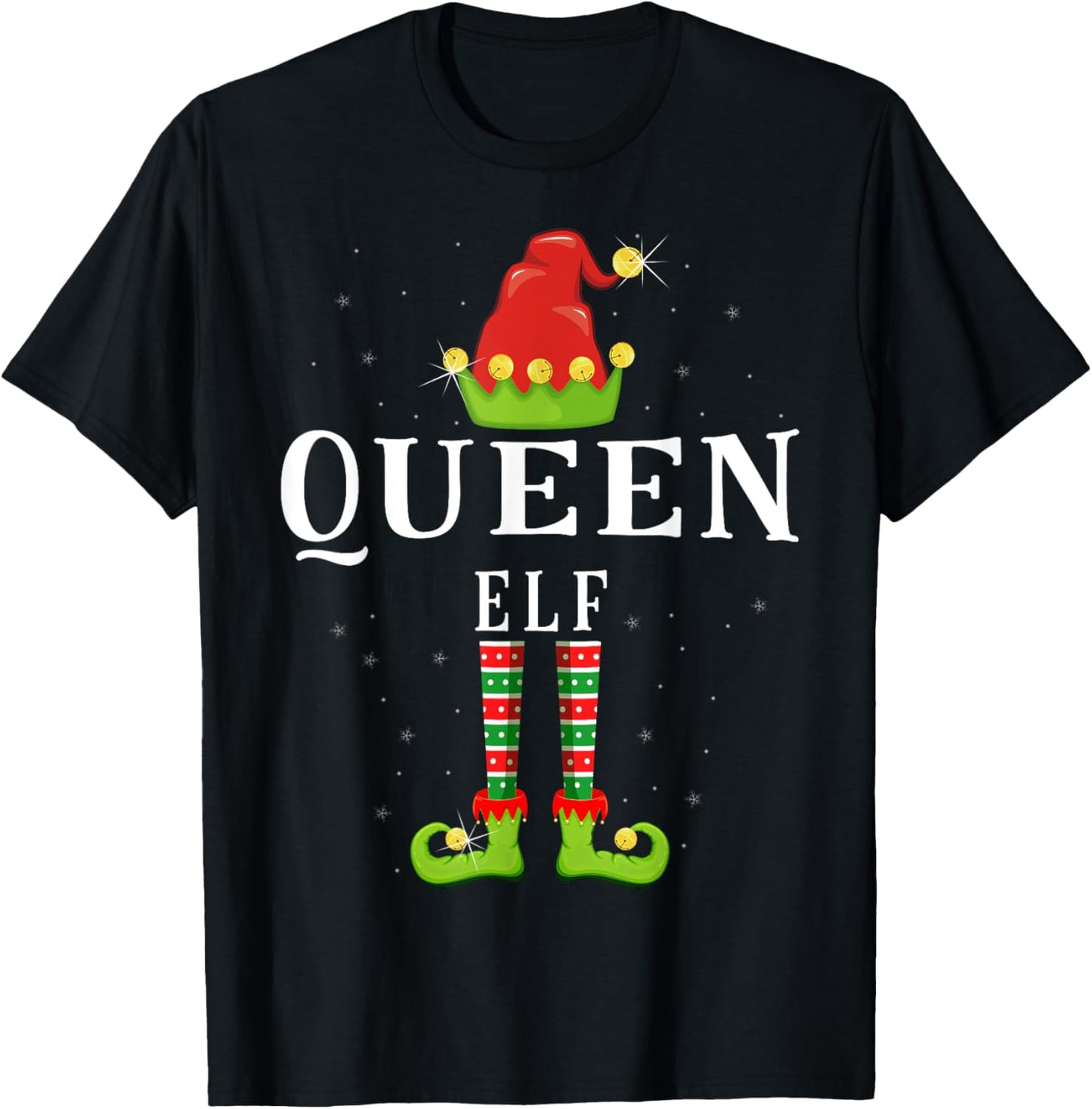 Queen Elf Christmas Matching Xmas Pajama T-Shirt - T-Shirt | Black