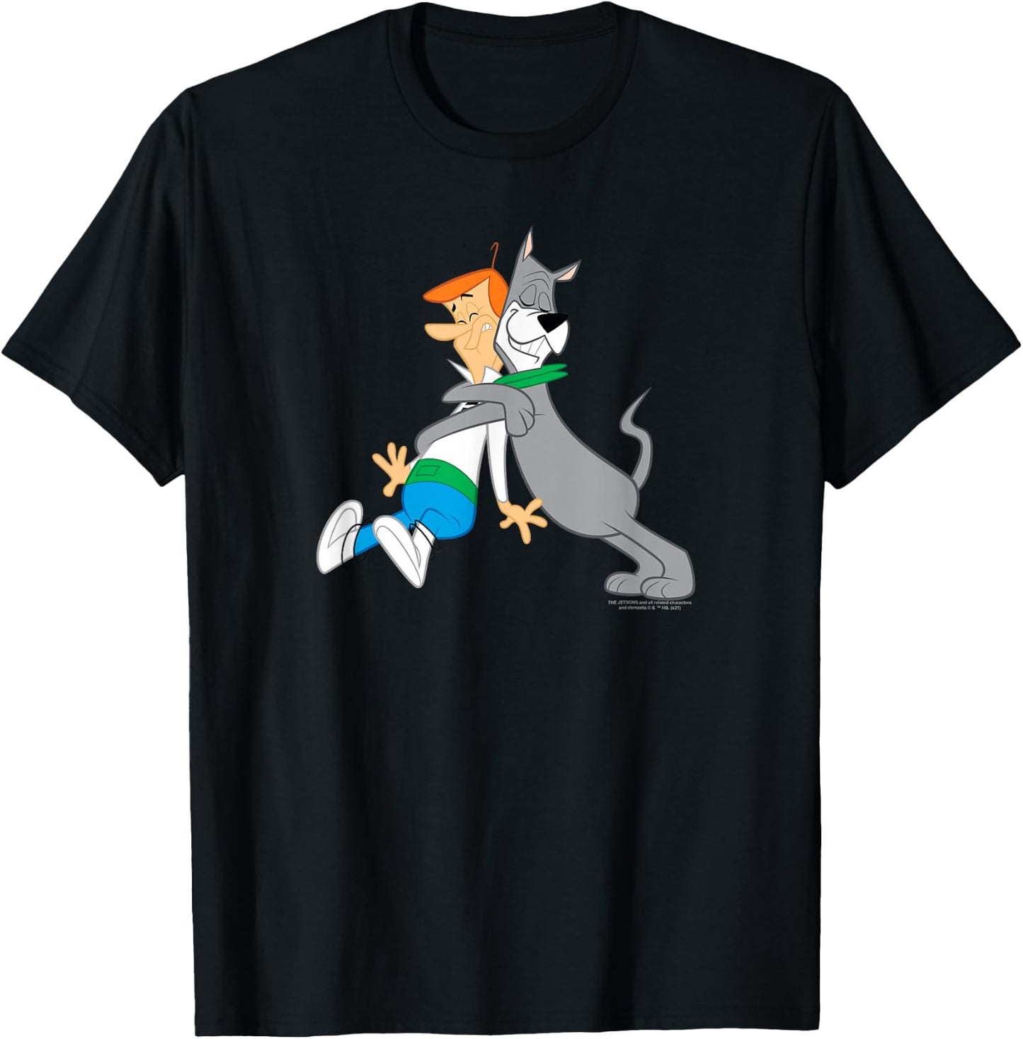 The Jetsons Astro Hugging George T-Shirt - T-Shirt | Black