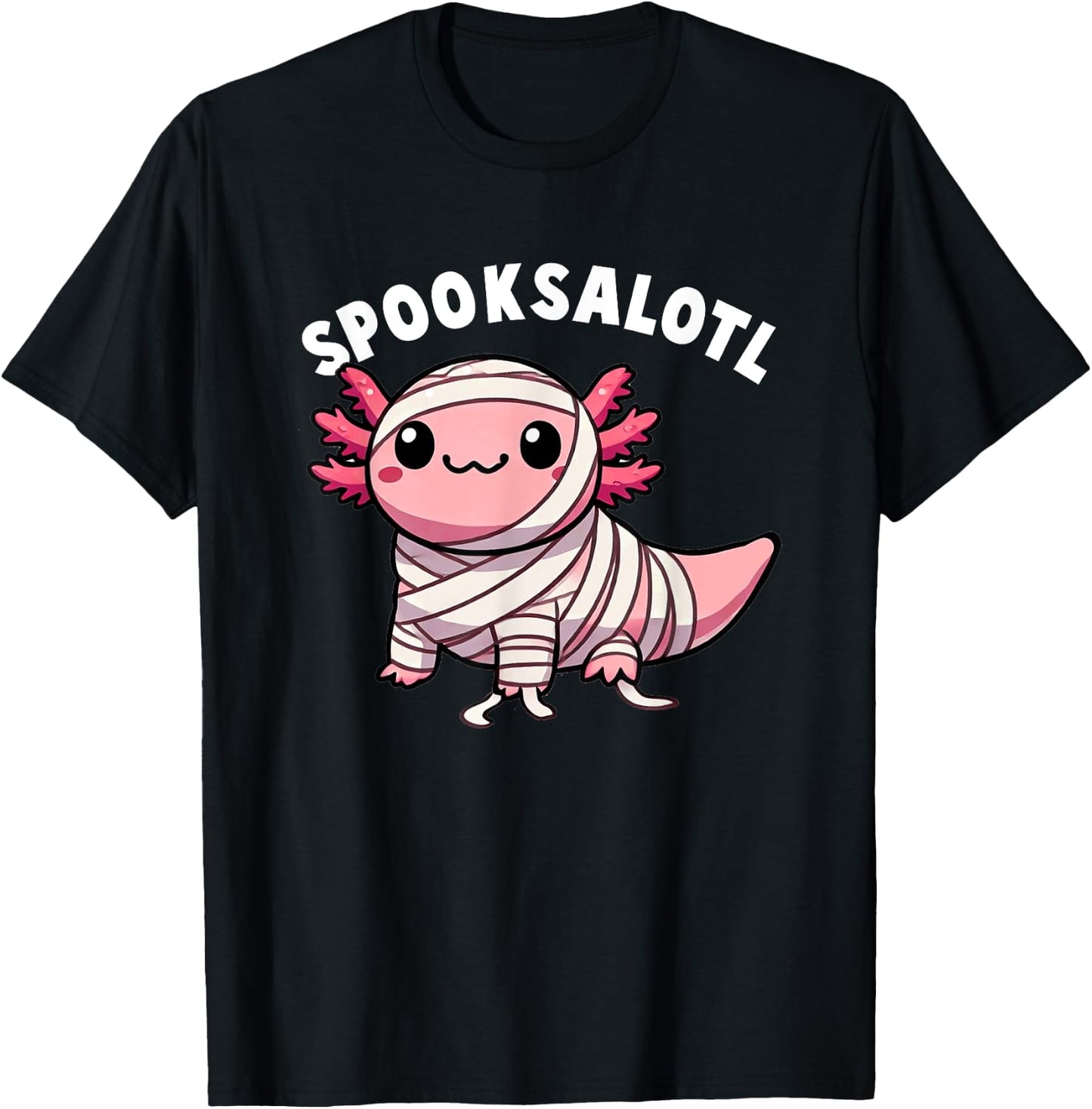 Halloween Axolotl Spooksalotl Funny Axolotl Kids Women Men T-Shirt - T-Shirt | Black