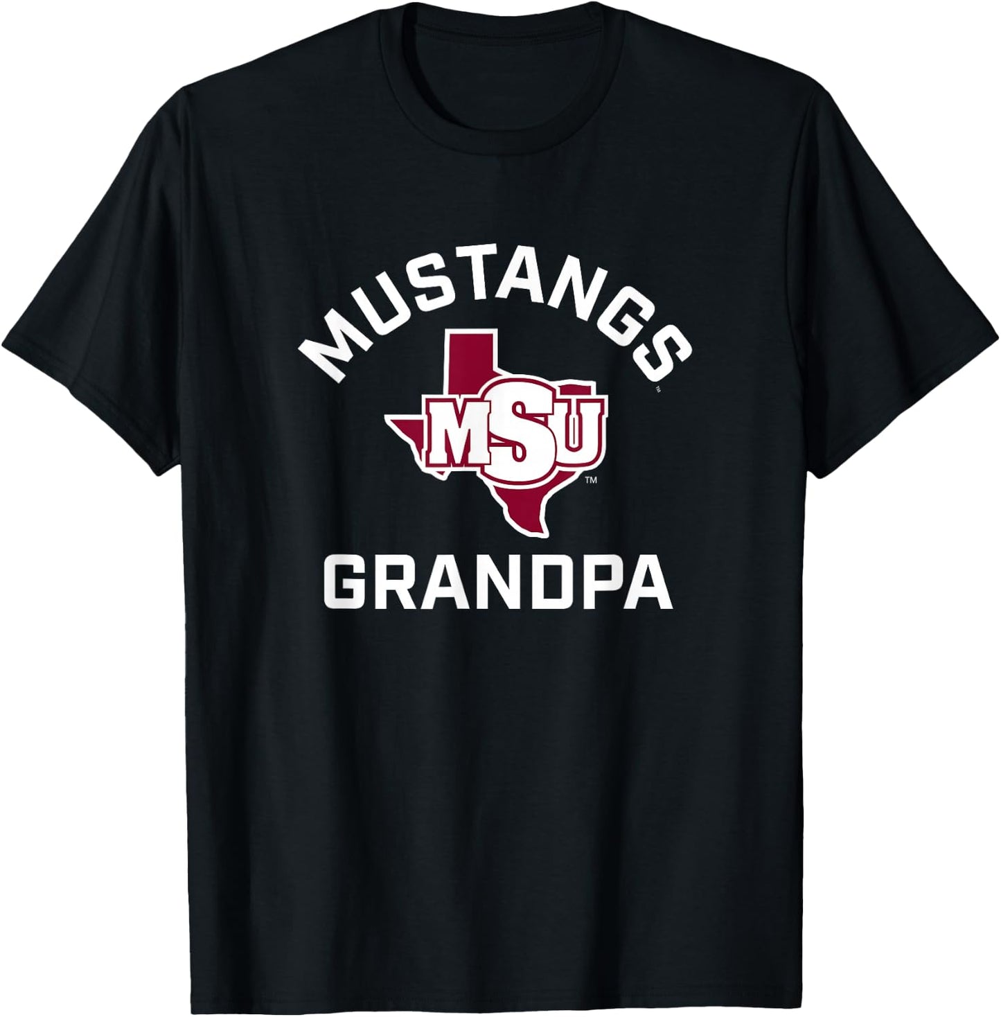Midwestern State University Mustangs Arched Grandpa T-Shirt - T-Shirt | Black
