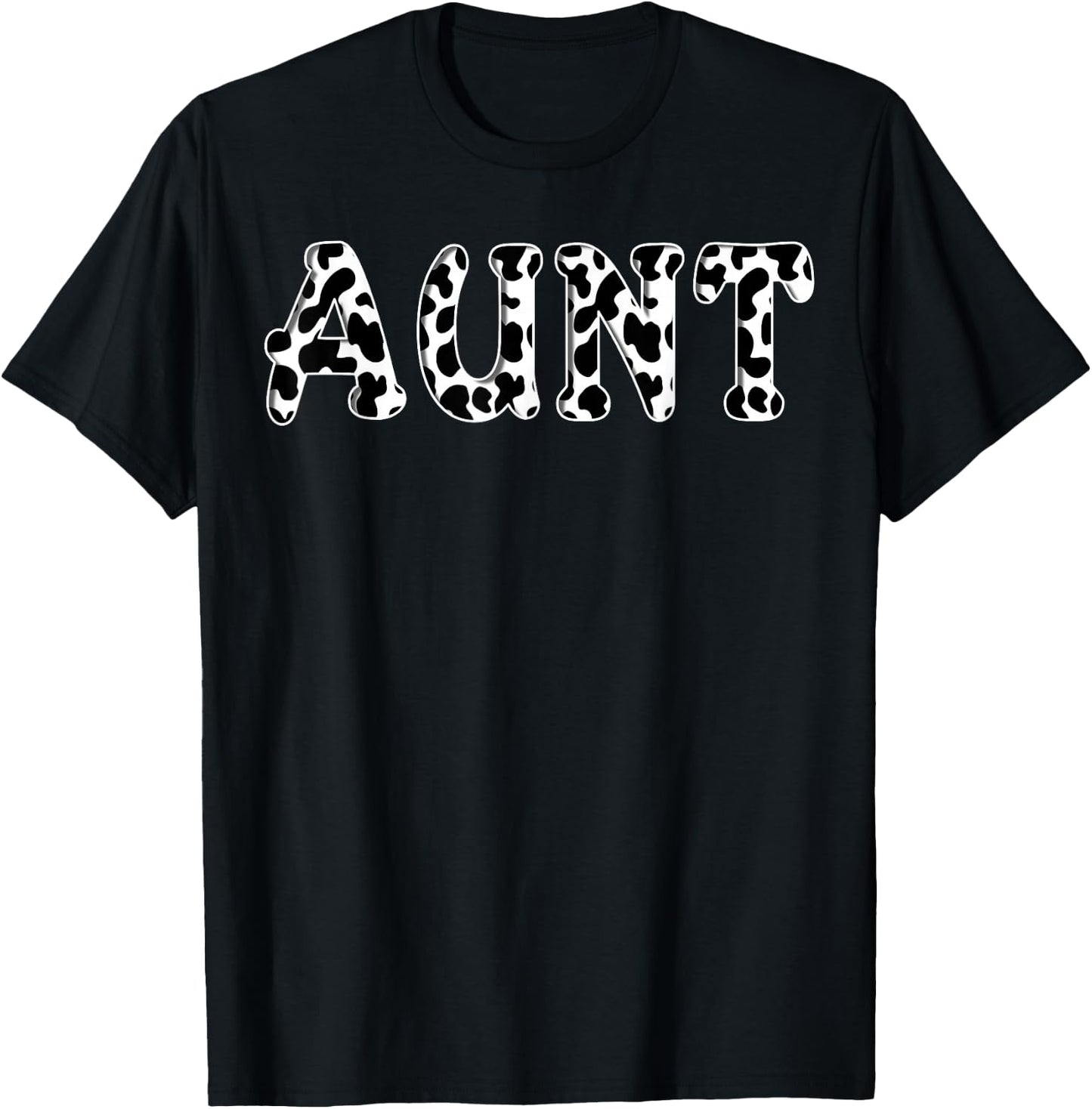 Cow Aunt Birthday Family Matching Girl Boy Farm Birthday T-Shirt - T-Shirt | Black