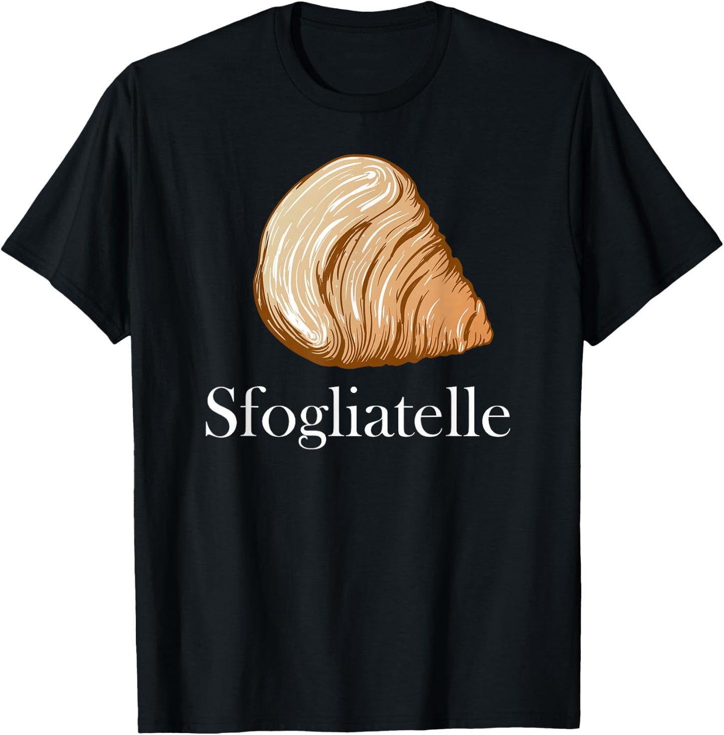 Sfogliatelle Design | Italian Pastry Graphic | Lobster Tail T-Shirt - T-Shirt | Black