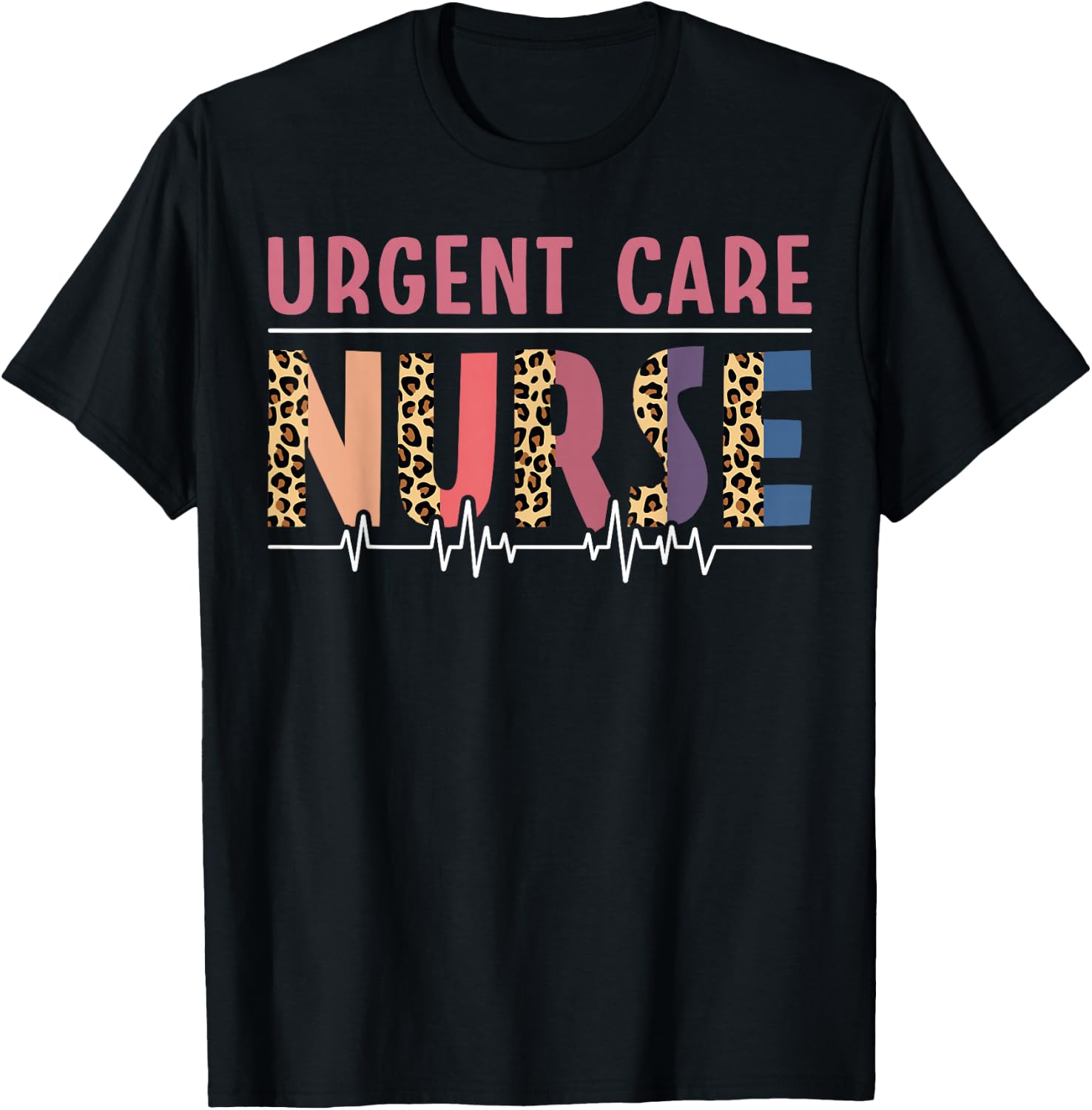 Urgent Care Nurse Leopard T-Shirt - T-Shirt | Black