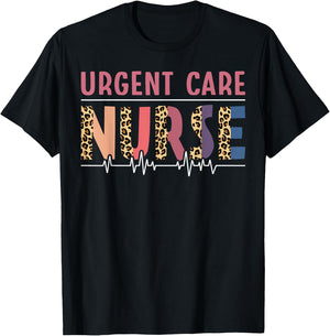 Urgent Care Nurse Leopard T-Shirt - T-Shirt | Black