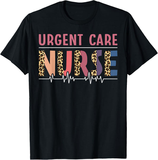 Urgent Care Nurse Leopard T-Shirt - T-Shirt | Black