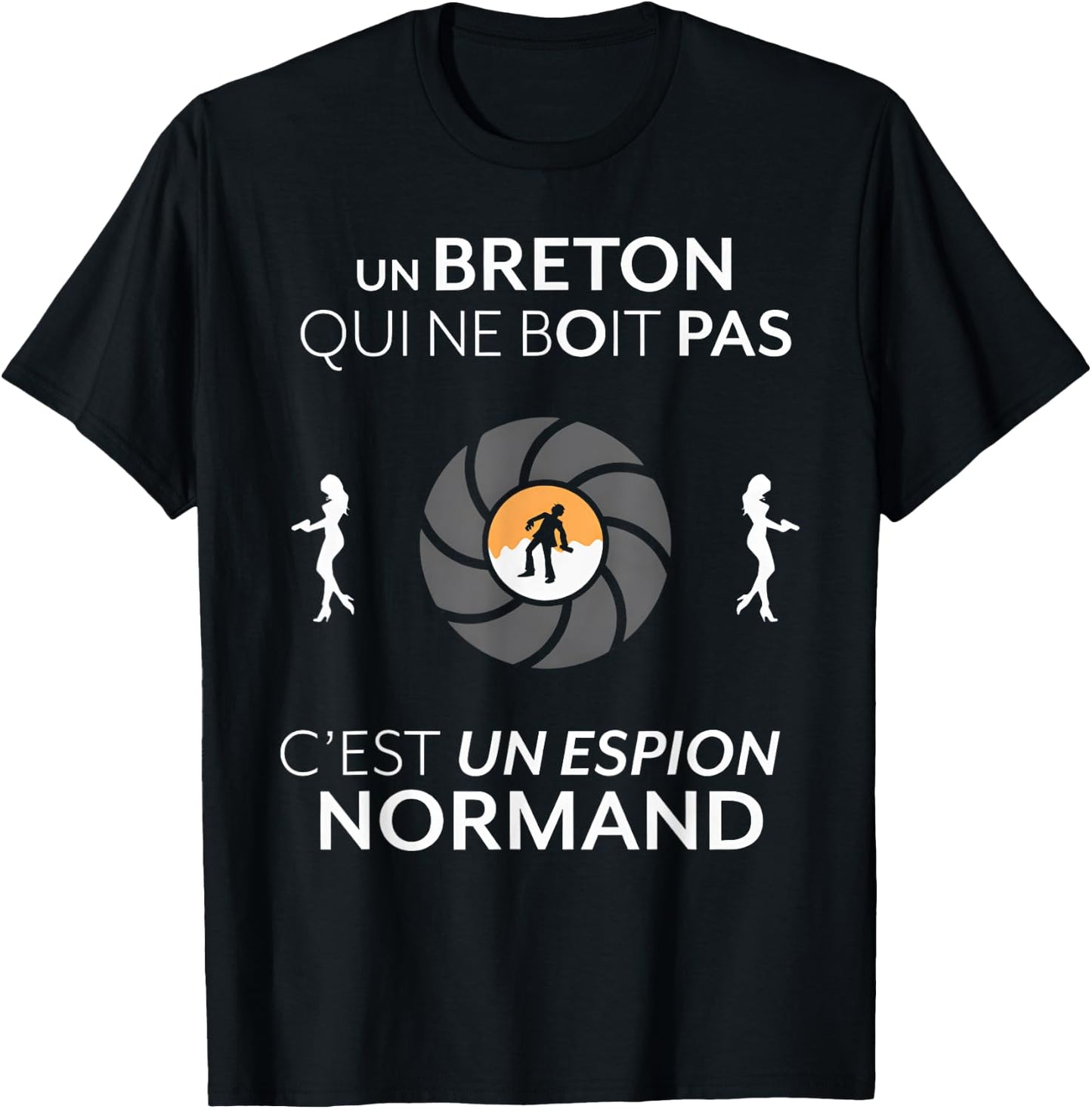 Un Breton Qui ne boit Pas C'est Un Espion Normand T-Shirt - T-Shirt | Black