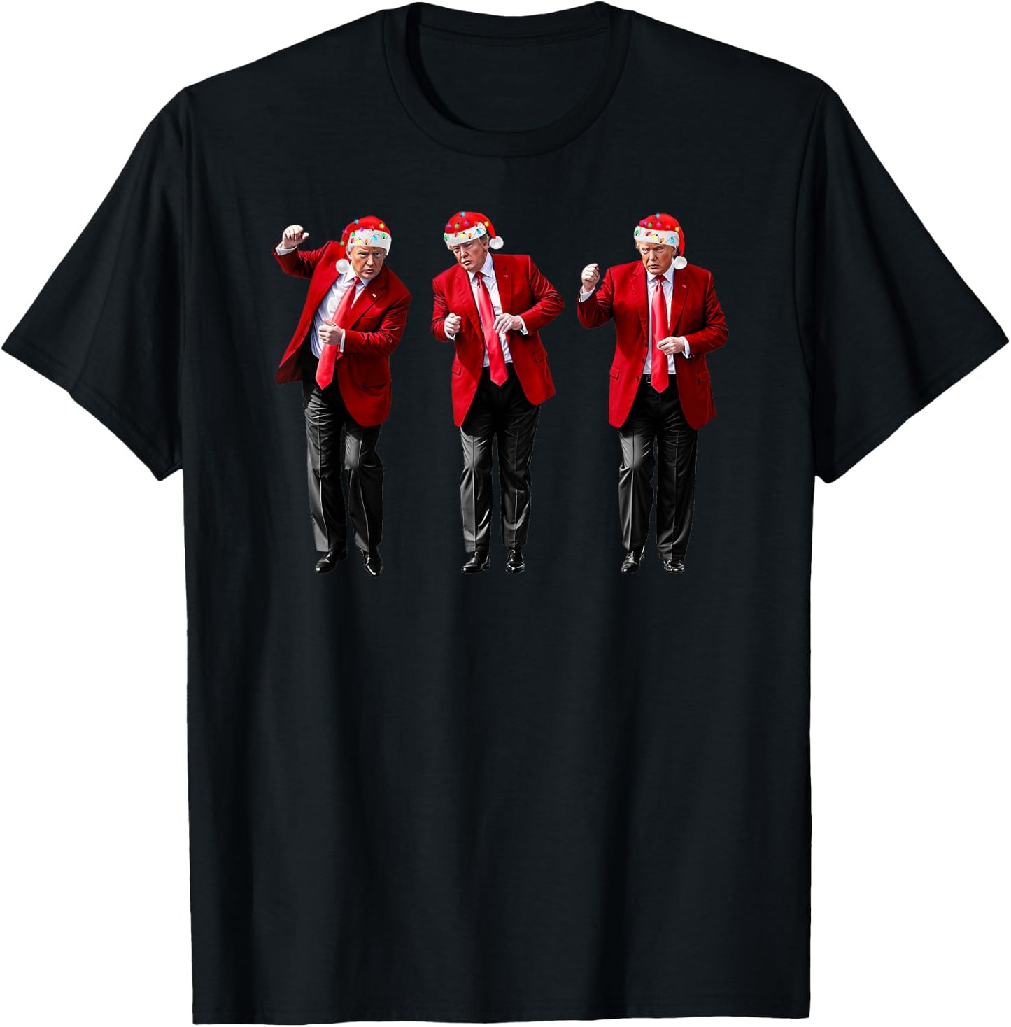 Christmas Donald Trump President 2024 Dancing Funny Santa T-Shirt - T-Shirt | Black