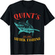 Quint’s Shark est. 1975 Fishing Funny Retro Fishing T-Shirt - T-Shirt | Black
