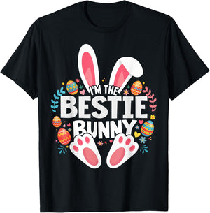I'm The Bestie Bunny Matching Easter Family T-Shirt - T-Shirt | Black