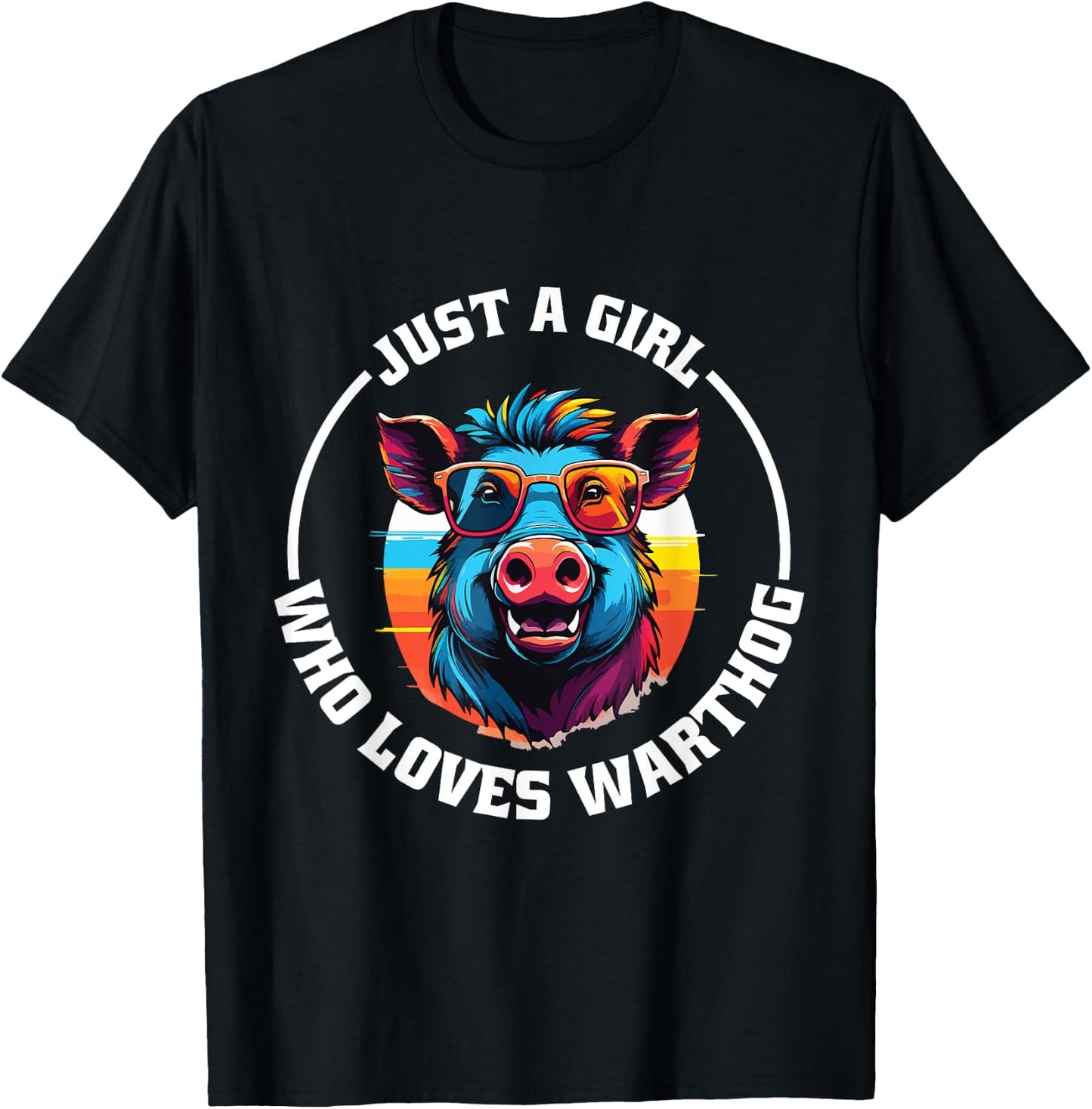 Girl Loves Warthog Costume Funny Pig Outfit Wart hog T-Shirt - T-Shirt | Black