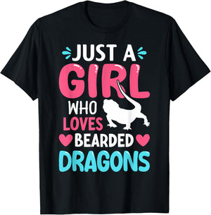 Just A Girl Who Loves Bearded Dragons T-Shirt - T-Shirt | Black